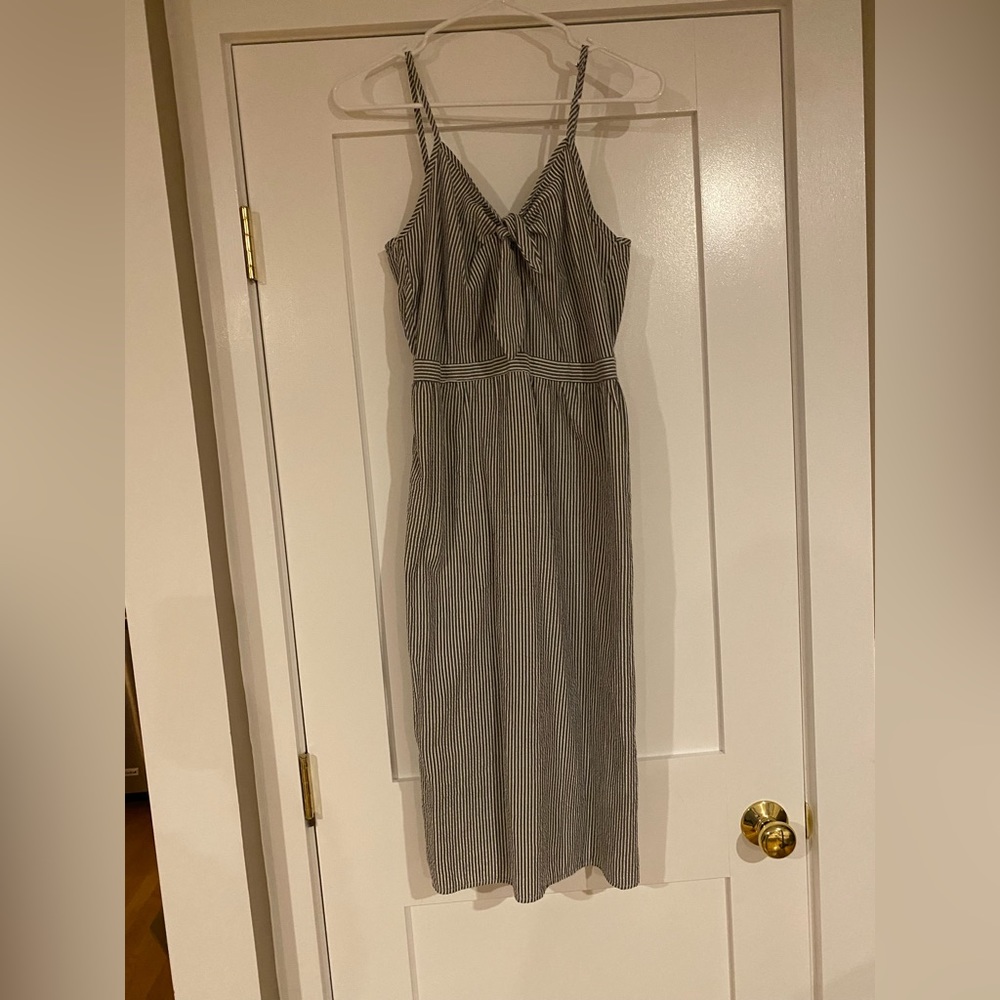 Spaghetti strap strip midi